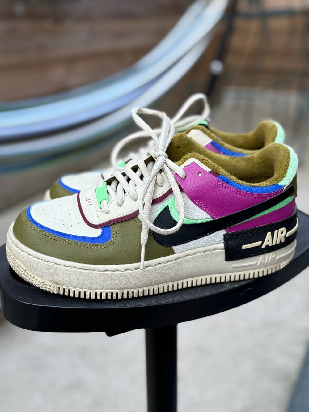 Nike Air Force 1 low shadow cactus flower flak size 9